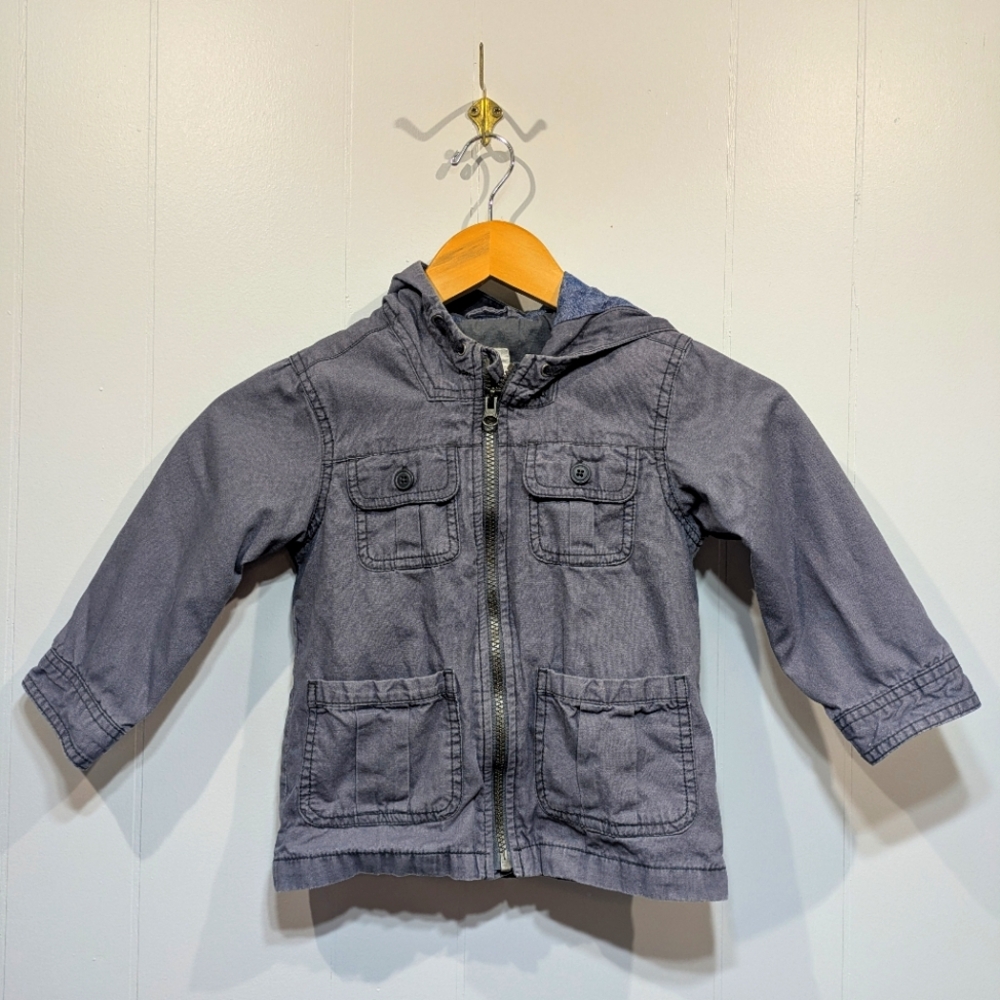Old Navy Utility Jacket In Gray Blue Size 3T Cotton Lightweight